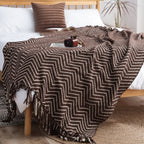 Chenille Popcorn Throw — Caramel Chevron