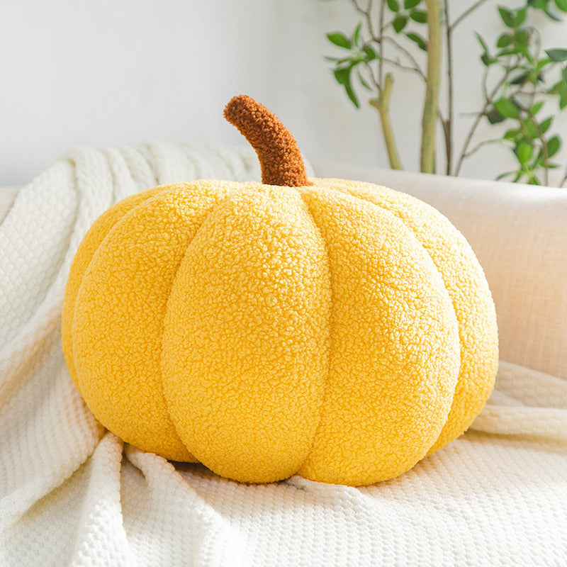 Teddy Pumpkin Pillow — Golden Yellow