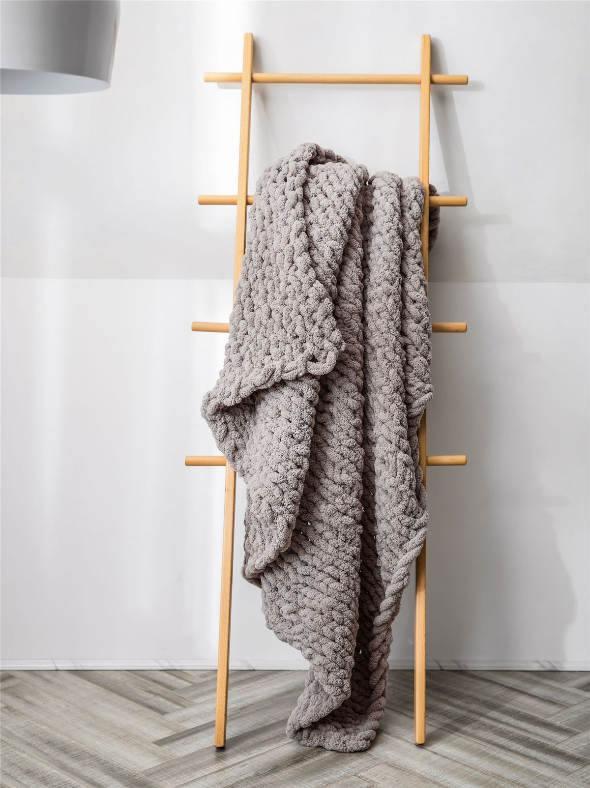 Chunky Chenille Knit Throw — Greige
