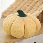 Butter cable-knit plush pumpkin pillow