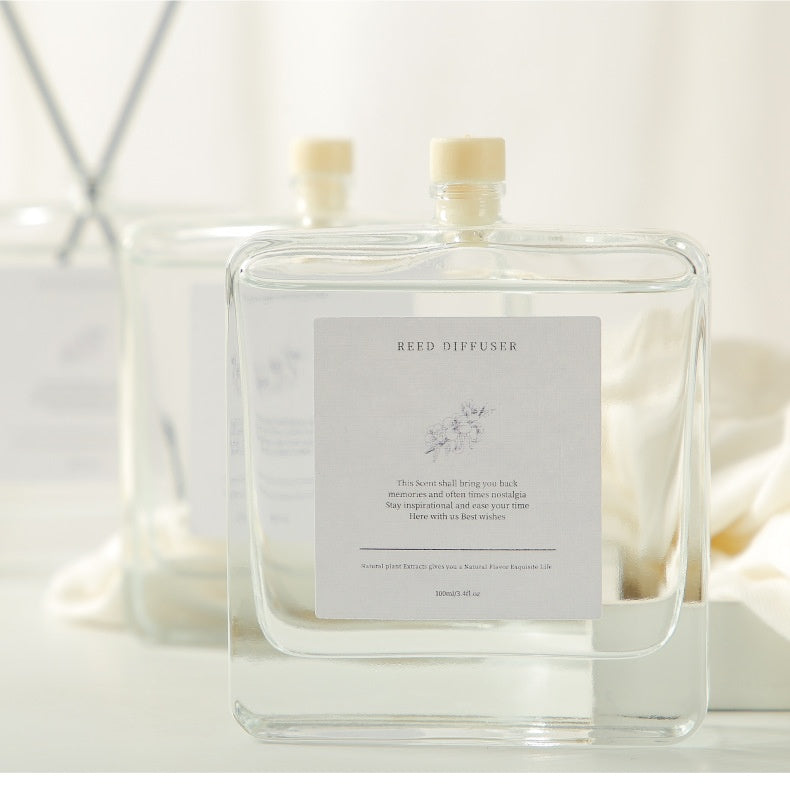 Minimalist Reed Diffuser — close-up of the bottle and label