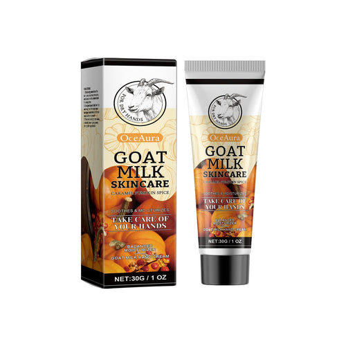 Caramel Pumpkin Spice Hand Cream — 30 g tube beside its pumpkin-print carton