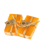 Honeycomb Bar Soap — pair of wrapped bars, front view