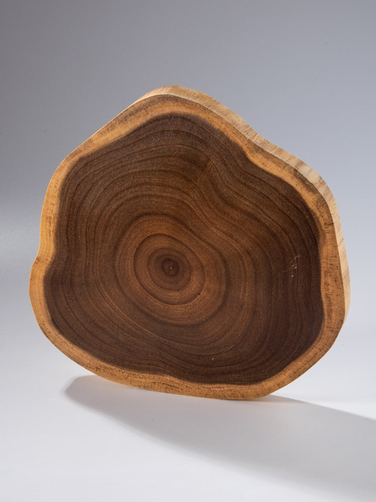 Acacia Tree Stump Board — the board on its own, rings and bark-line edge showing