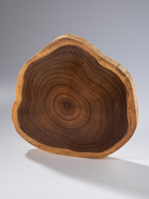 Acacia Tree Stump Board — the board on its own, rings and bark-line edge showing