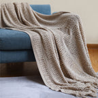 Textured knit throw — oatmeal