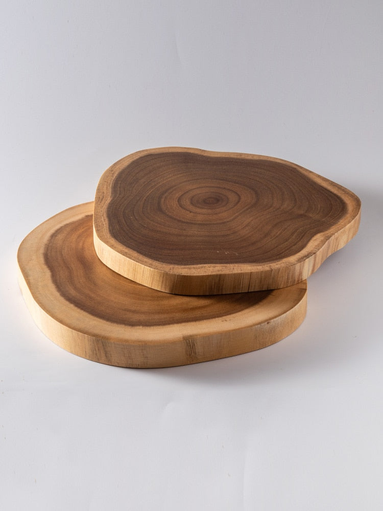 Acacia Tree Stump Board — two boards stacked to show the thickness (sold individually)