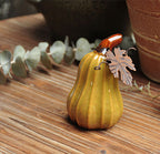 Glazed Ceramic Pumpkin — Yellow