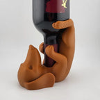 Sausage Dog Wine Bottle Holder — brown dachshund holding a wine bottle