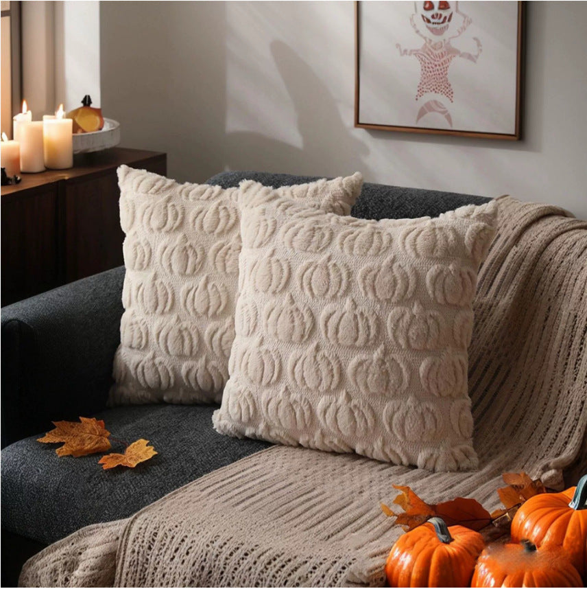 Plush Pumpkin Cushion Covers — Beige Pumpkin