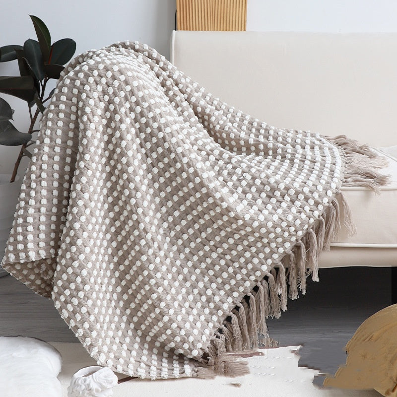 Chenille Popcorn Throw — Khaki