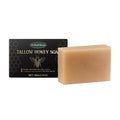 Tallow & Honey Bar Soap — honey-toned bar beside its matte black box