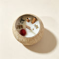 Coconut Shell Botanical Candle — Pear & Freesia, from above