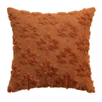Plush Pumpkin Cushion Covers — close-up of the embossed maple leaf texture in rust
