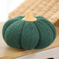 Forest Green cable-knit plush pumpkin pillow