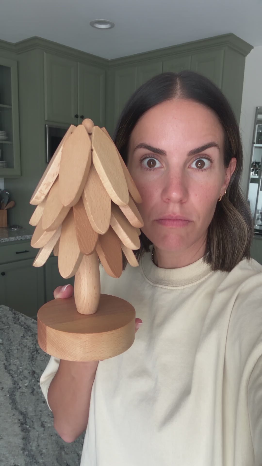 The double take — AI creator demo of the Folding Tree Coaster Set in Natural Wood